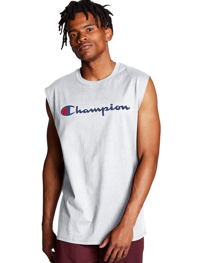 Champion Classic Jersey Script Logo Tanktop Heren - Wit - Belgie 2940BFDZW